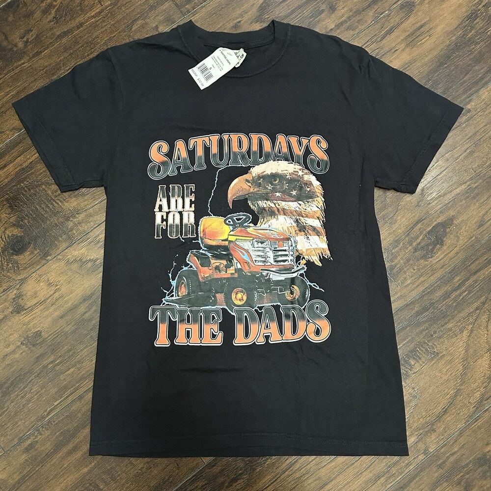 Barstool Sports Saturdays Are For The Dads Tshirt Eagle Lawnmower Small NWT